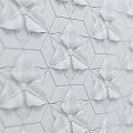 3D Architectural Wall Panel With Hexagonal Grid And Floral Relief Design