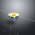Space Satellite With Golden Top And Extended Antennas For Cosmic Exploration