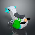 Cartoon Style Kids Motorcycle Design With White Body Green Accents And Black Seat