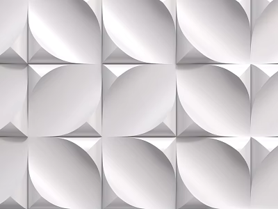 Modern White Geometric Wall Design With Repeating Semicircles And Triangles 3d model