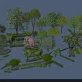 Arbor Trees In Diverse Landscaping Scene With Various Species And Lush Greenery