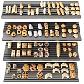 Modern Bread Food Bread Bagels Cake Tray 3d model