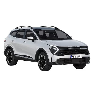 White Kia SUV With Roof Rack And Sleek Look 3d model