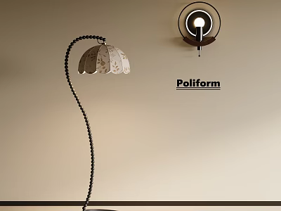 Stylish Floor Lamp And Wall Sconce Lighting Combination For Modern Interior 3d model