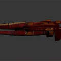 Red Brown Cosmic Spaceship 3D Model With Intricate Structure For Space Exploration