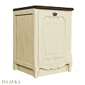 Traditional Cream Wooden Cabinet With Intricate Carved Details And Classic Design