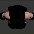 Female Game Movie Character With Long Black Hair Strappy Outfit And Necklace Accessory 3D Render