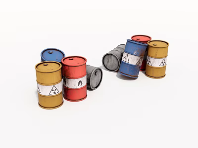 Old Iron Drum Industrial Oil Drum 3d model