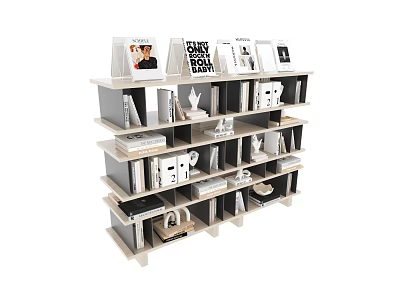 Modern Simple Bookcase Decorative Cabinet 3d model