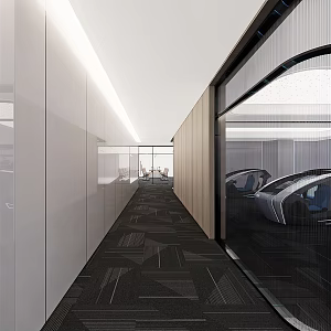modern aisle company showroom 3d model