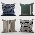 Stylish Modern Throw Pillows With Various Textured Patterns And Colorful Designs 3d model