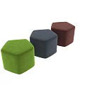 Green Cube Shaped Upholstered Modern Shoe Bench with Soft Fabric Surface