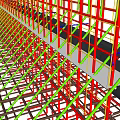 Structural Building Component Featuring Reinforced Steel Bars And Interlaced Grid Framework Structure Design 3d model