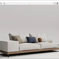 modern double sofa fabric double sofa 3d model