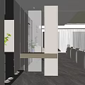 Entrance shoe cabinet partition glass partition 3d model
