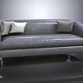 Stylish Gray Upholstered Modern Sofa With Decorative Pillows And Metal Legs