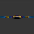 Fantasy Glowing Blue Sword with Decorative Hilt and Sharp Blade in Dark Background 3D Render