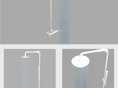 Modern White Shower Head With Smooth Water Flow And Contemporary Design Features 3d model