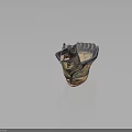 Bird Shaped Artistic Decorative Furniture Piece With Carved Eyes Feathers And Green Orange Brown Colors