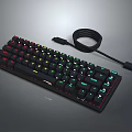 Durable Mechanical Gaming Keyboard with RGB Backlight USB Cable and Responsive Keys 3d model