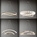 Modern Circular Chandeliers With LED Lighting Metallic Frames And Stylish Design Variations