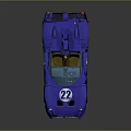 Blue Vintage Race Car With Number 22 Open Top And Streamlined Body