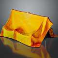 Unique Yellow Folded Fabric Sofa With Artistic Design And Modern Style 3d model