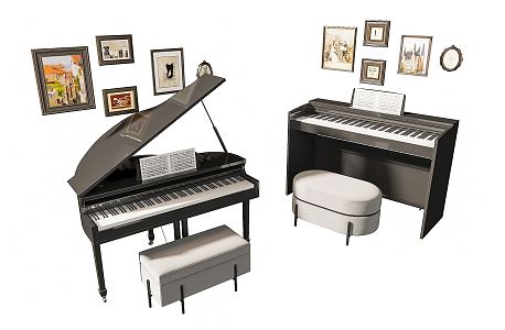 Modern Piano 3d model