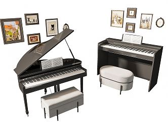 Modern Piano 3d model