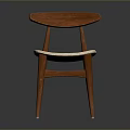Elegant Minimalist Wooden Chair With Curved Backrest And Light Colored Seat