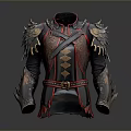 Decorative Armor With Leather Metal Material Red Black Design Spiked Shoulder Pads Diamond Shaped Patterns