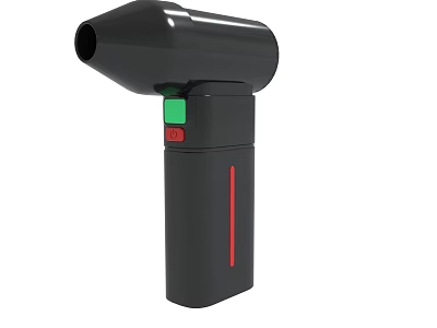 Handheld Non Contact Infrared Thermometer With Black Design Green Red Buttons And Red Indicator Light 3d model