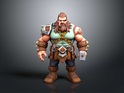 Strong Female Warrior Character With Muscular Build And Armor Details 3d model