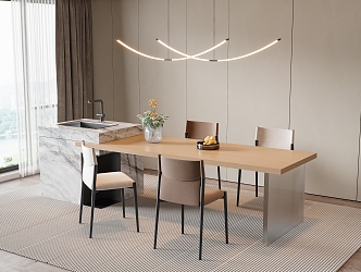 Nakajima Table and Chair Chandelier Ornaments 3d model