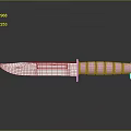 Pink Handle Tactical Knife With Silver Blade Striped Design Dark Background Reflection