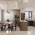 Modern Living Dining Room Interior Design With Beige Sofa Round Coffee Tables And Bookshelves