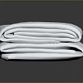 Stack Of Neatly Folded White Towels Soft Absorbent For Daily Household Use