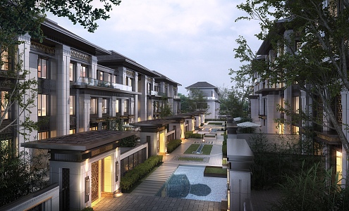 New Chinese Townhouse 3d model