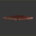 Red Diamond Shaped Decorative Carved Artifact With Intricate Floral Patterns