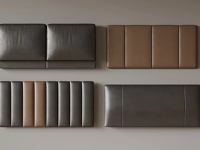 Leather Headboards In Different Colors And Textured Designs For Bedroom 3d model