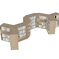 Bookshelf Bookcase Irregular Bookshelf Books 3d model