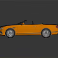 Luxury Orange Convertible Car With Black Top And Sleek Exterior Design