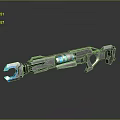 Futuristic Sci Fi Weapon With Blue Glowing Core And Mechanical Structure Design 3d model