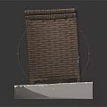Brown Wicker Basket With Lid On White Square Base And Woven Texture 3d model