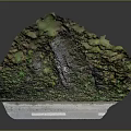 Garden Landscape Rockery Design With Green Vegetation And Natural Stone Texture