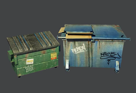 modern trash can outdoor trash can 3d model