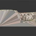 Detailed 3D Terrain Model With Mountain Ranges River And Bridge