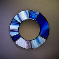Decorative Round and Oval Mirrors with Gold Silver Crackle and Stained Glass Frames