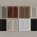 Various Colored Shutter Designs With Arch And Flat Panel Styles For Home Interior
