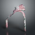 Pink And White Headband With Green Leaf Pattern And Bow Design For Daily Use